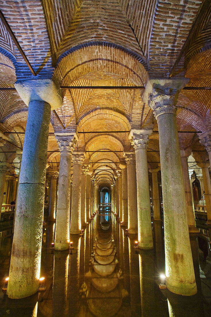 Columns, Basilica Cistern (Yerebatan Sarayi), Istanbul, Turkey