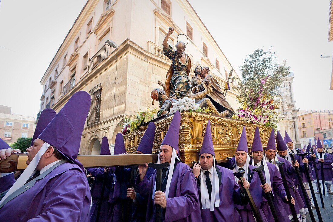 Good Friday procession with float by Baroque sculptor Francisco Salzillo, Murcia, Spain