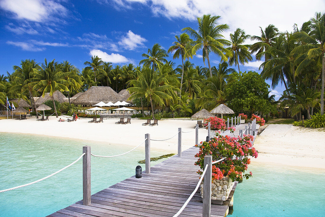 Pier of the InterContinental Resort, Matira, Bora Bora island, Society Islands, French Polynesia (May 2009)