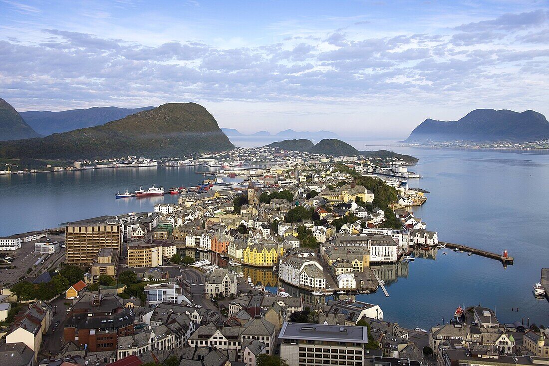 Alesund city from Aksla belvedere, Norway