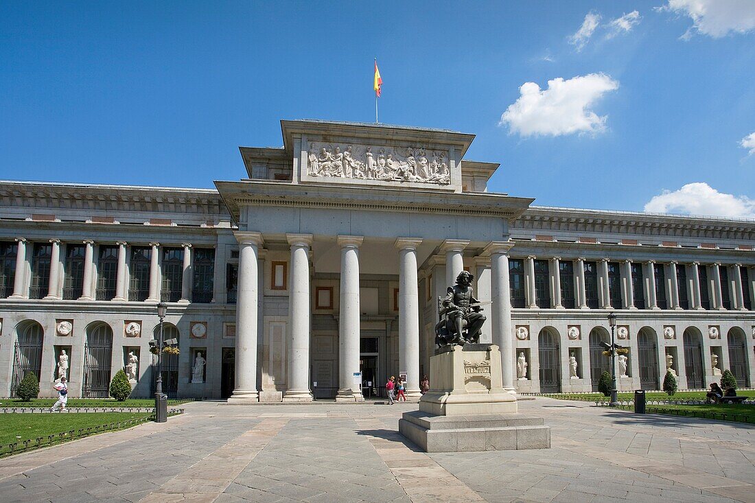 Monument to Velazquez in front of the Prado Museum, Madrid, Spain