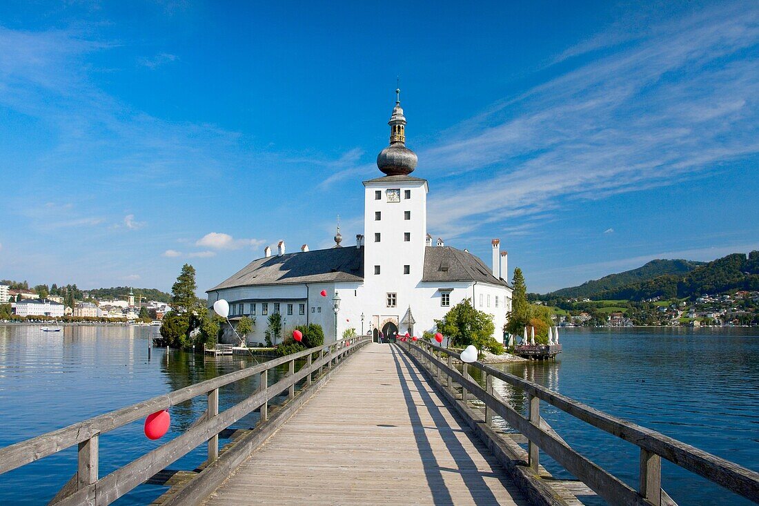 Schloss Ort castle and lake Traunsee, Gmunden, Austria