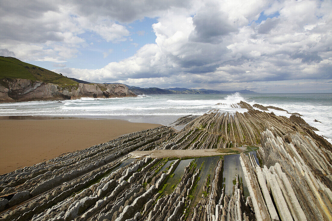 Flysch, Zumaia, Gipuzkoa, Baskenland, Spanien