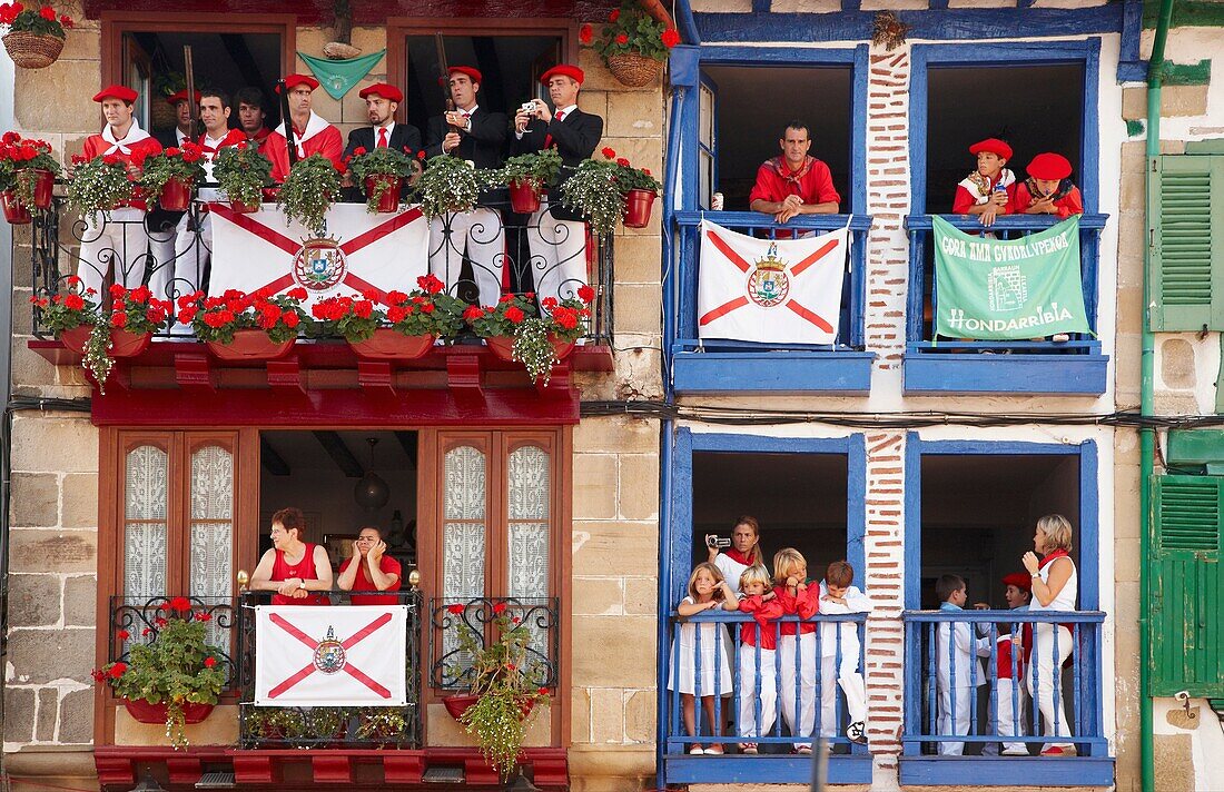 Alarde festival, Hondarribia, Guipuzcoa, Basque Country, Spain