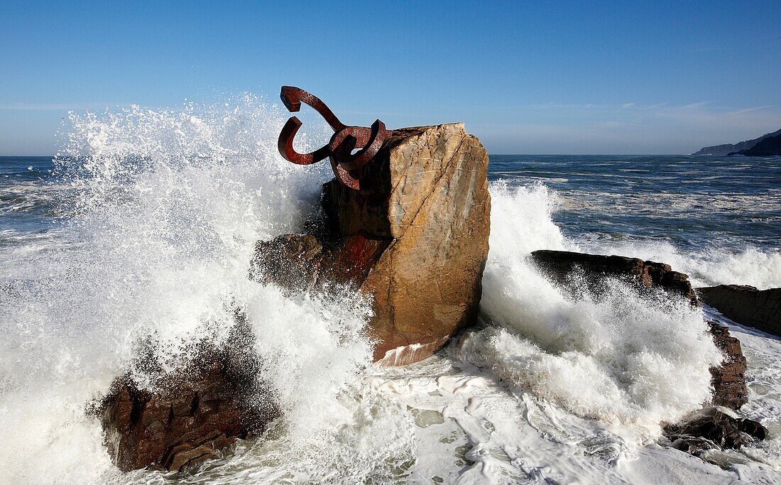 Peine del Viento Skulptur von Eduardo Chillida, San Sebastian, Guipuzcoa, Baskenland, Spanien