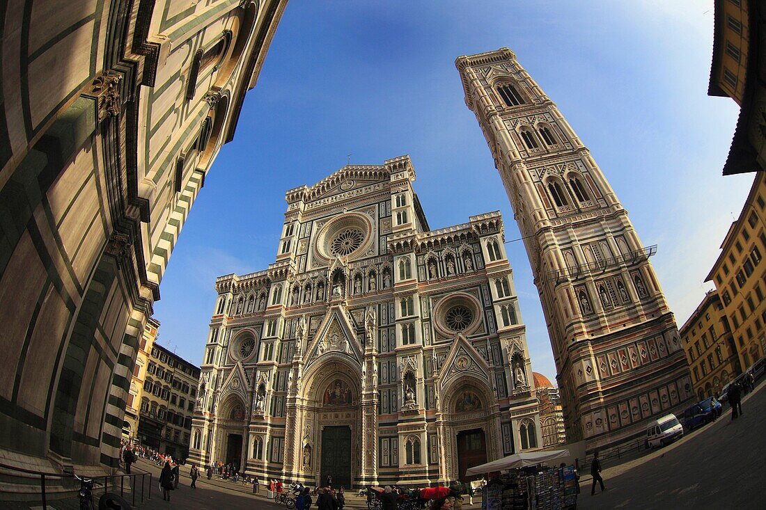 Cathedral and Giotto tower, Florence. Tuscany, Italy