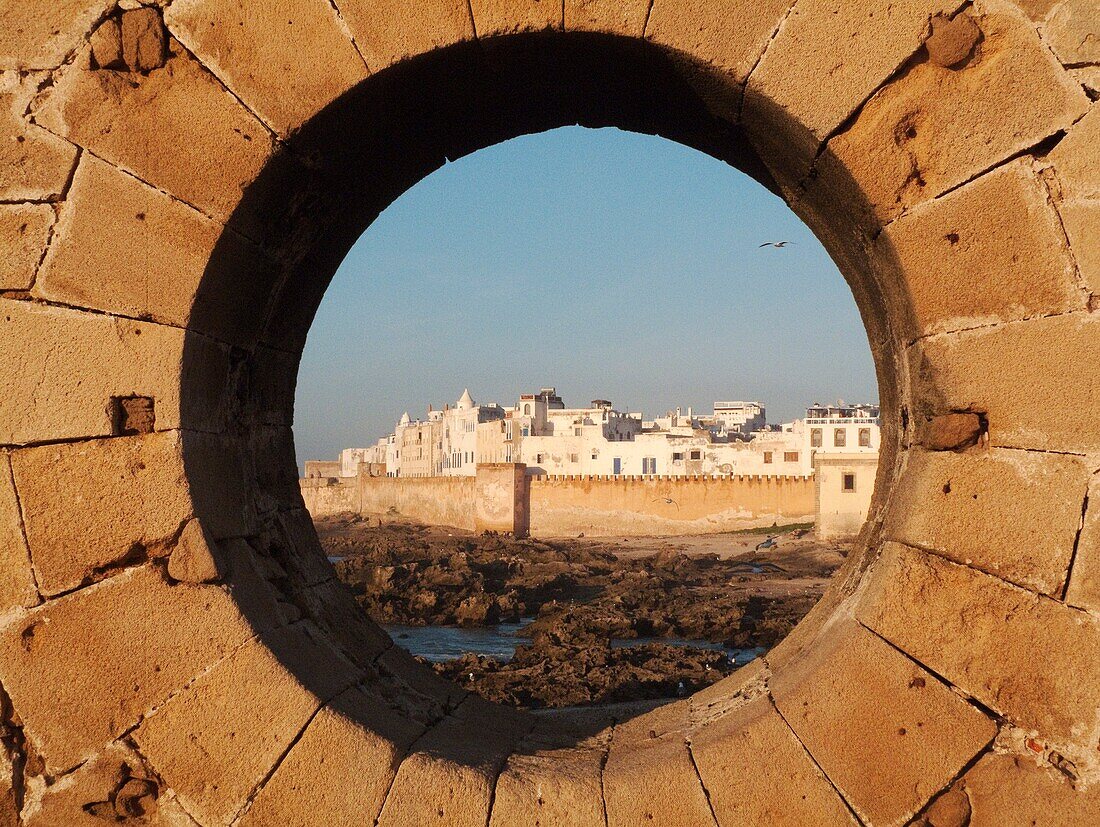 Morocco - View of the eighteenth-century town of Essaouira with its ramparts Essaouira probably is Morocco's most attractive seaside town and lies at the Atlantic Ocean west of Marrakesh