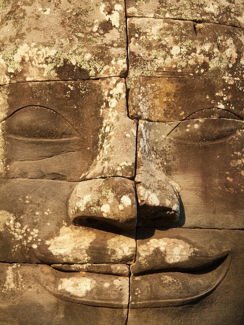 Cambodia - The face of LokeshvaraLord of the World,  in the Bayon, a temple in the centre of Angkor Thom, theGreat Capital,  of the Khmer empire in Angkor The temple complexes of Angkorcity,  were the heart of the Khmer empire which flourished from th