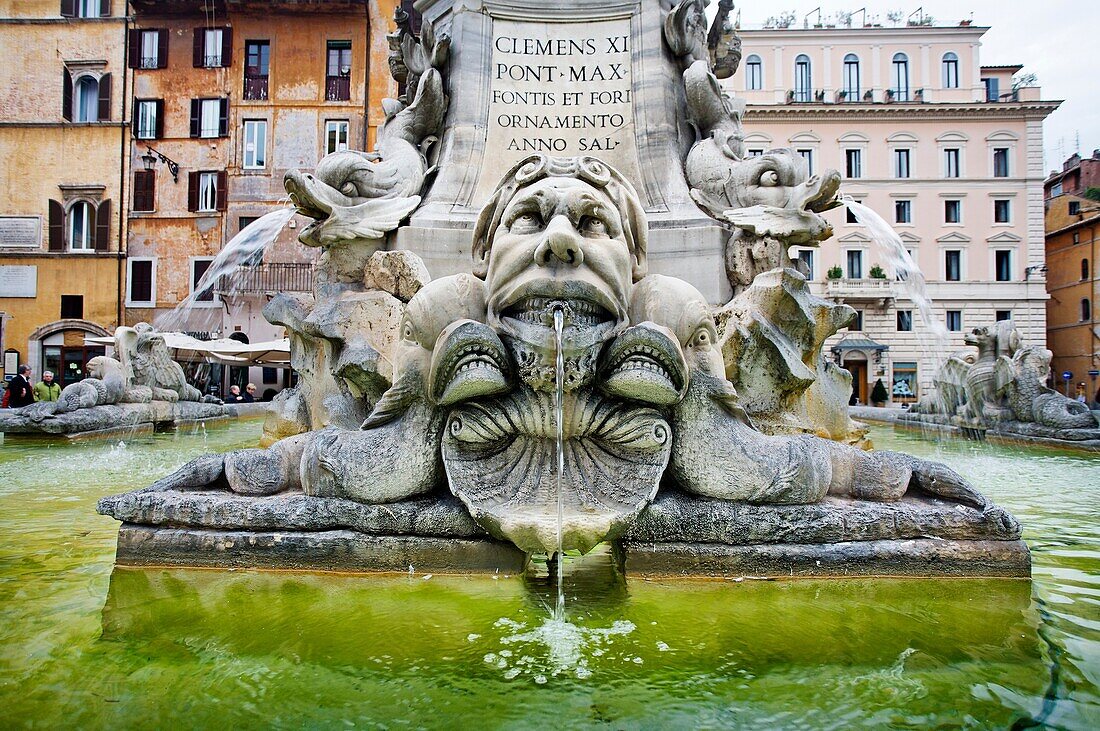 Fountain in Piazza della Rotonda. Rome. Lazio. Italy.