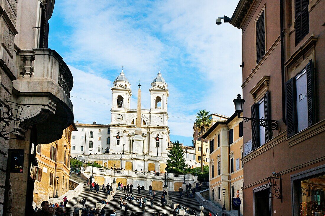 Spanish Steps and Church of Trinita dei Monti. Rome. Lazio.Italy.