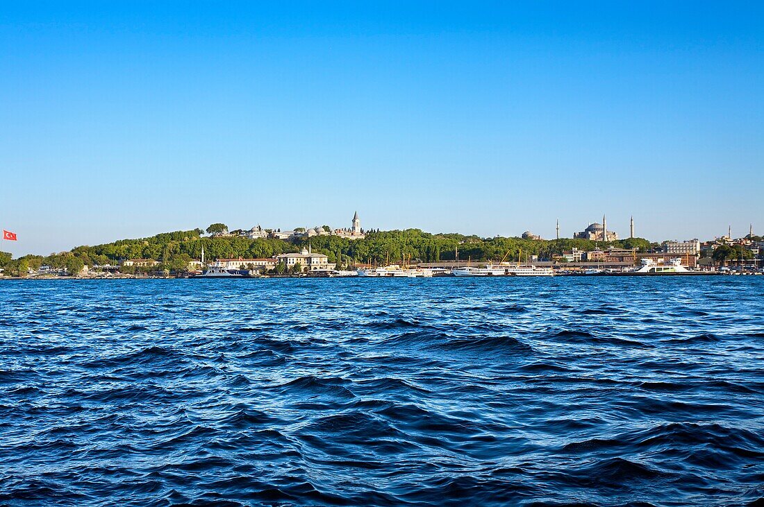 Golden Horn and Topkapi palace. Istanbul. Turkey.