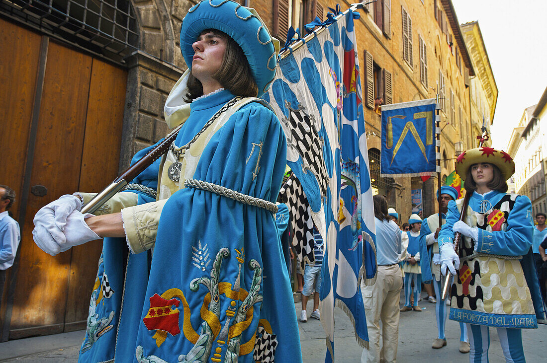 Parade duringPalio,  traditional festival. Siena. Tuscany, Italy