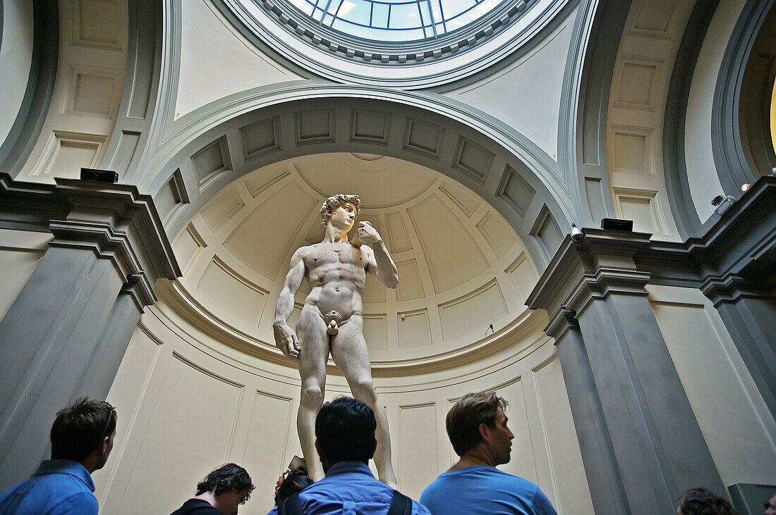 Michelangelo's David in the Galleria dell'Accademia, Florence. Tuscany, Italy