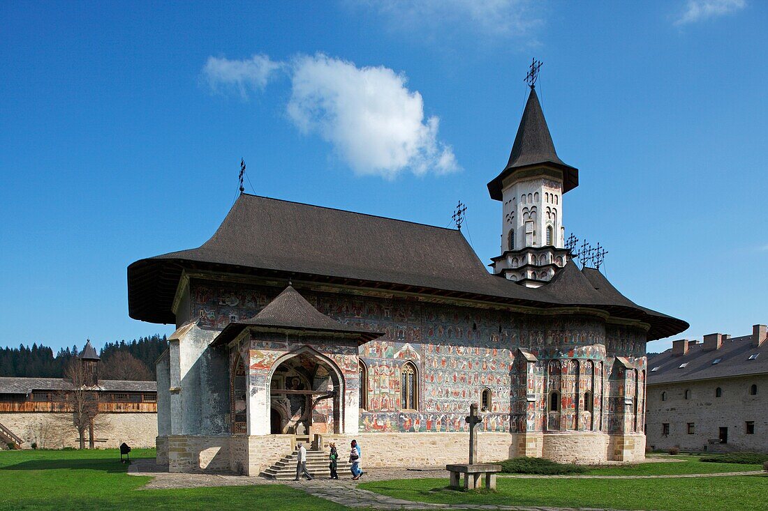 Romania, Moldavia Region, Southern Bucovina, Sucevita, Suchevitsa, Monastery, wall paintings, Frescos