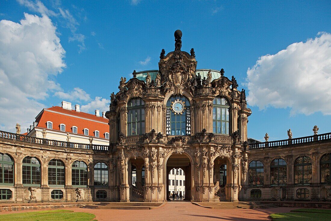 Zwinger Palace, courtyard, Dresden, Saxony, Germany