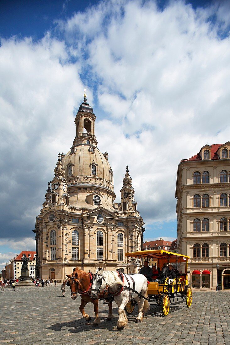 Neumarkt, Frauenkirche, Church of Our Lady, Dresden, Saxony, Germany