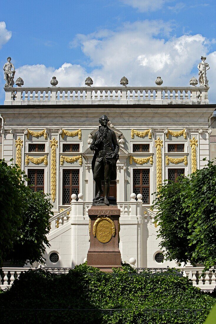 Alte Borse, Goethe Statue, Leipzig, Saxony, Germany