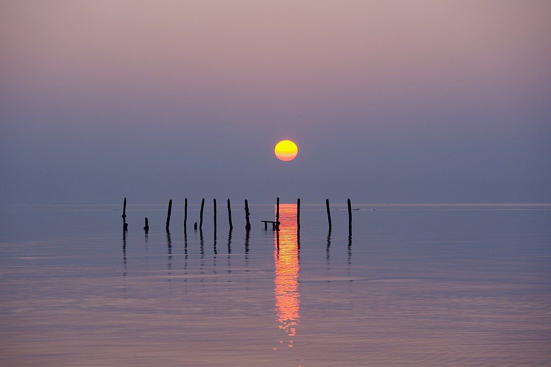 The Wash at Sunset Norfolk UK winter