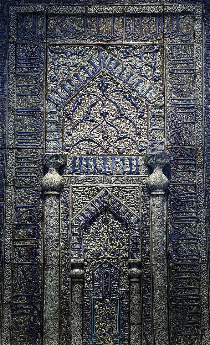 Germany, Berlin, Pergamon Museum, Prayer niche from Maidan mosque, Kashan, Iran