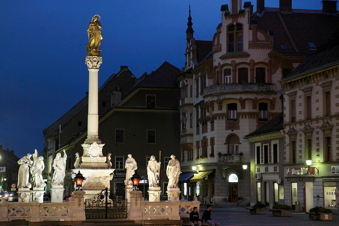 Slovenia, Maribor, Main Square, Plague Pillar