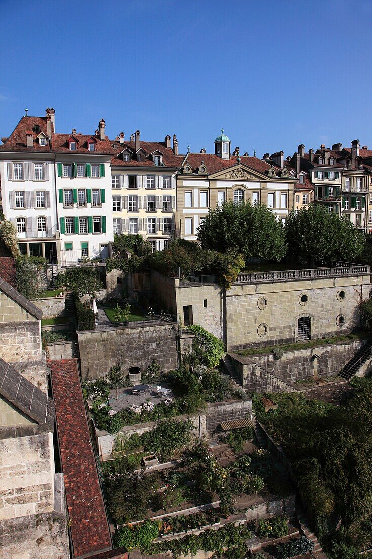 Switzerland, Berne, general view, houses, gardens