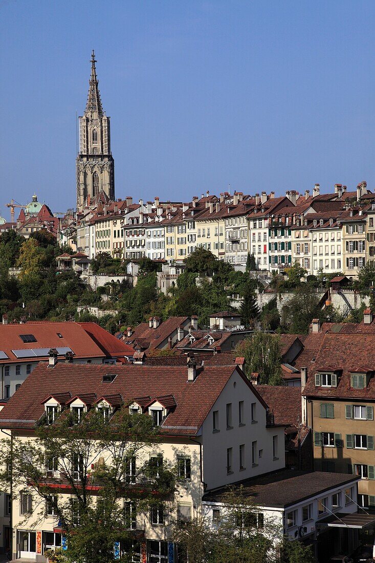 Switzerland, Berne, skyline, general view, cathedral