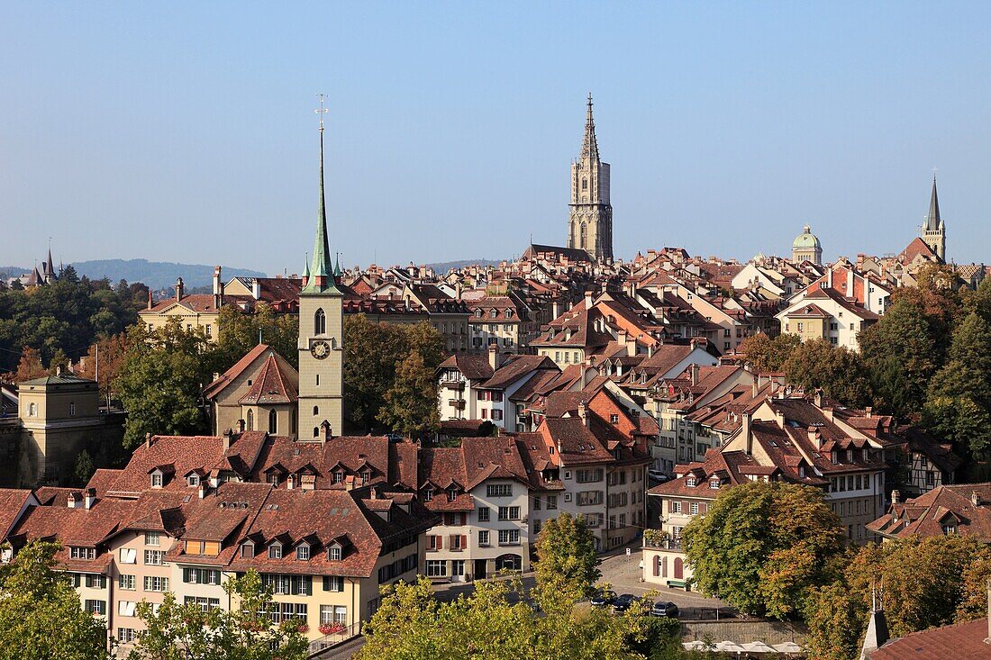 Switzerland, Berne, skyline, general aerial panoramic view