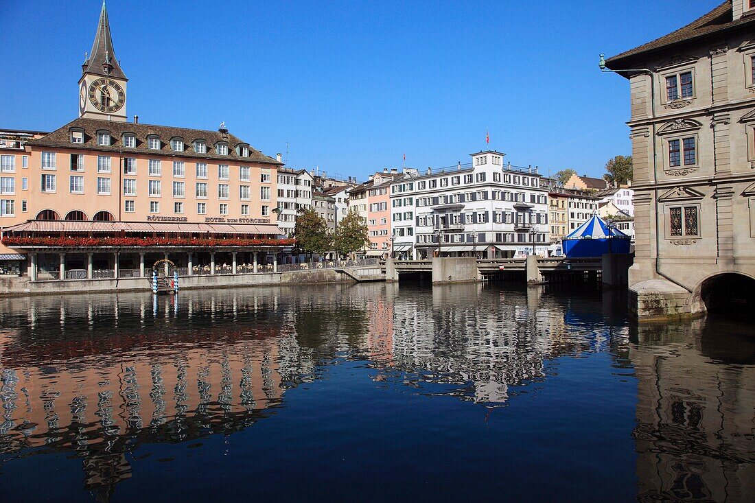 Switzerland, Zurich, skyline, general view, Limmat river