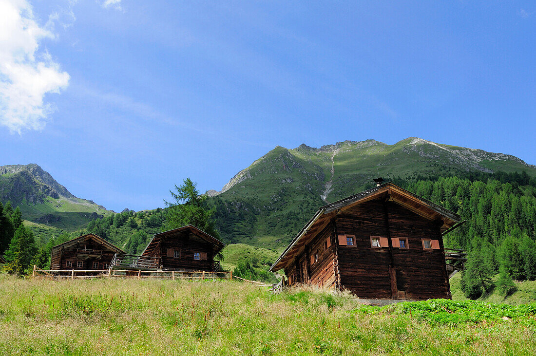 Almgebäude im Mullitztal, Lasörling, Virgental, Venedigergruppe, Osttirol, Österreich
