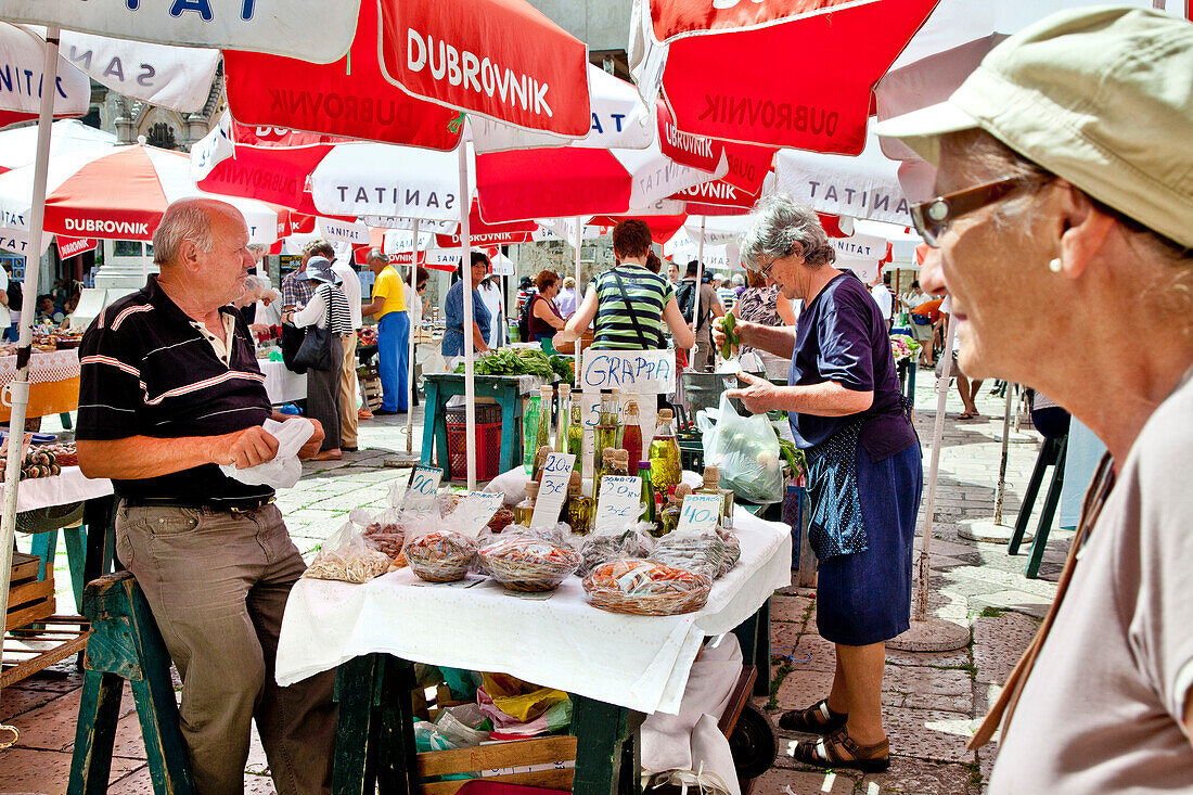 Market, old town, Dubrovnik, Dalmatia, Croatia