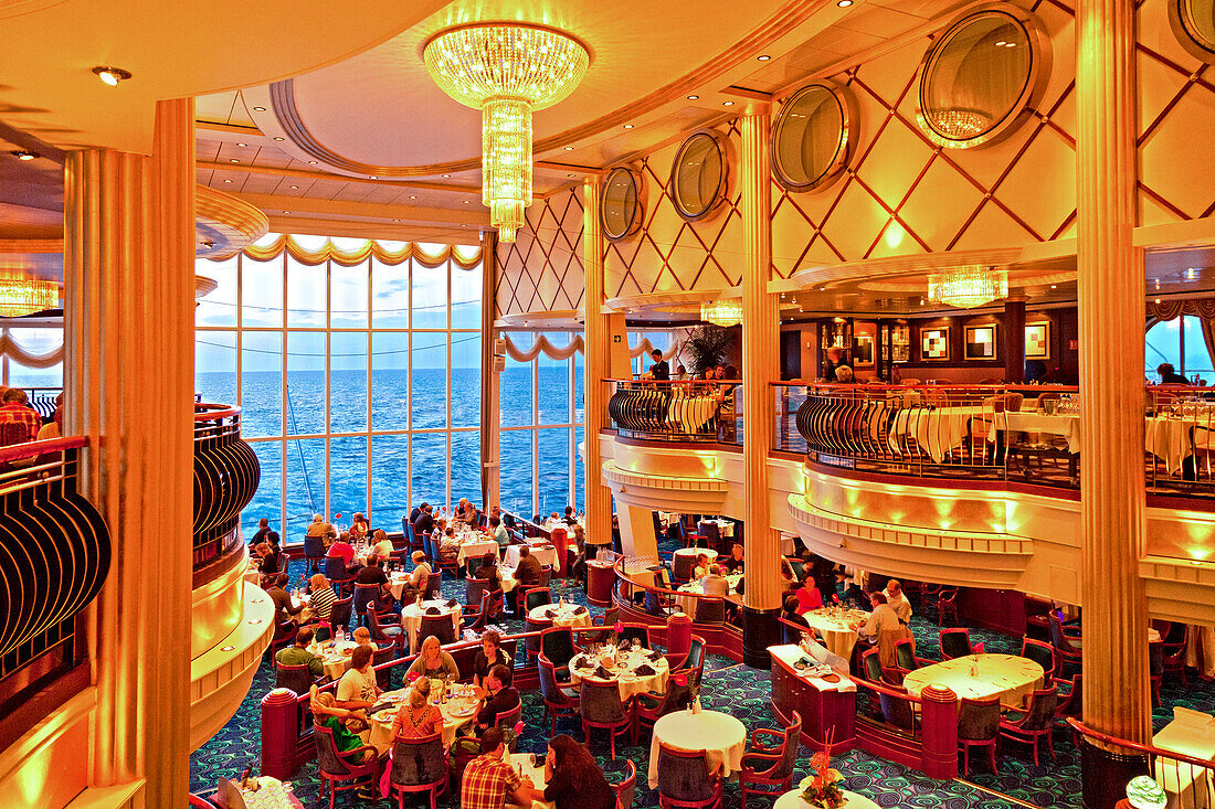 Restaurant, Ferry cruise ship Color Fantasy, Route Kiel - Oslo, South Norway, Norway