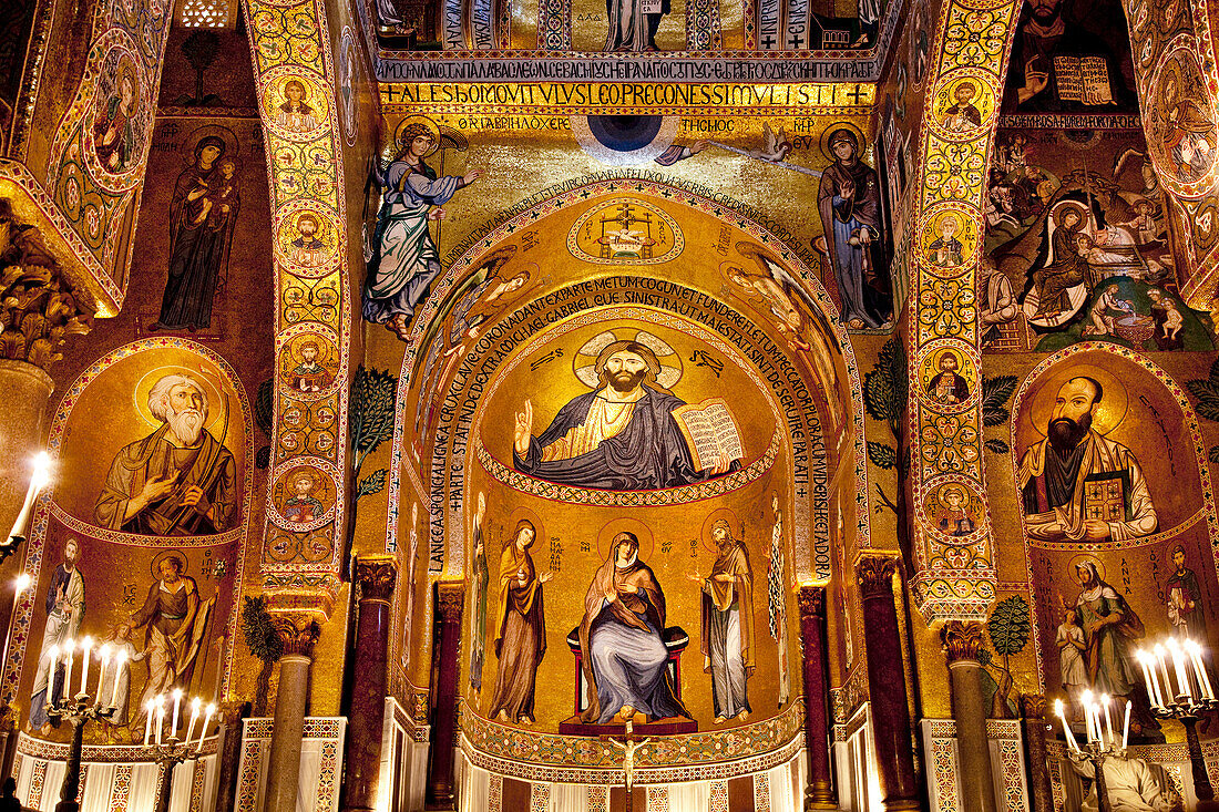 Cappella Palatina, Normannenpalast, Palermo, Sizilen, Italien, Europa