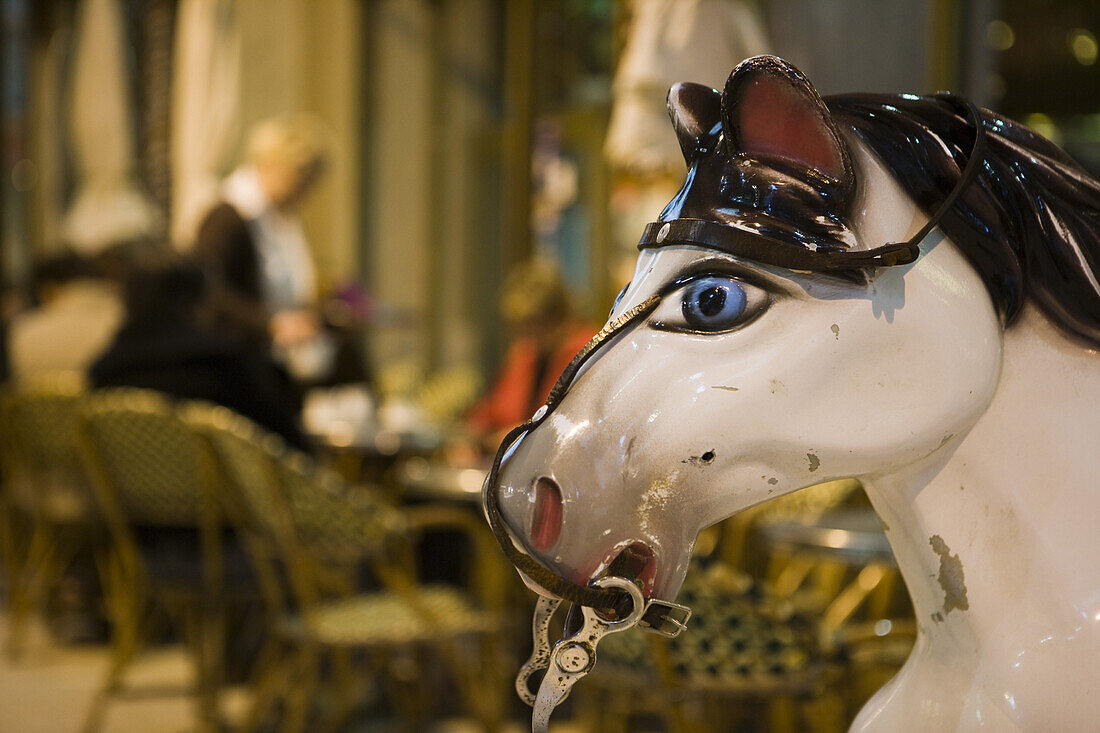 Coin-operated electric rocking horse at shopping arcade, Bordeaux, Gironde, Aquitane, France, Europe