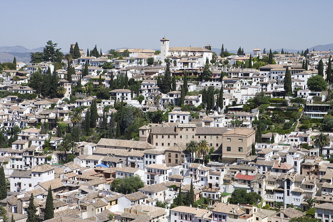 Blick auf die Stadt Granada, Andalusien, Spanien, Europa