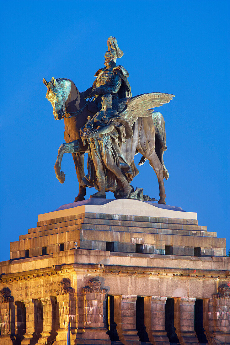 Emperor William I equestrian statue, Deutsches Eck, Koblenz, Rhineland-Palatinate, Germany