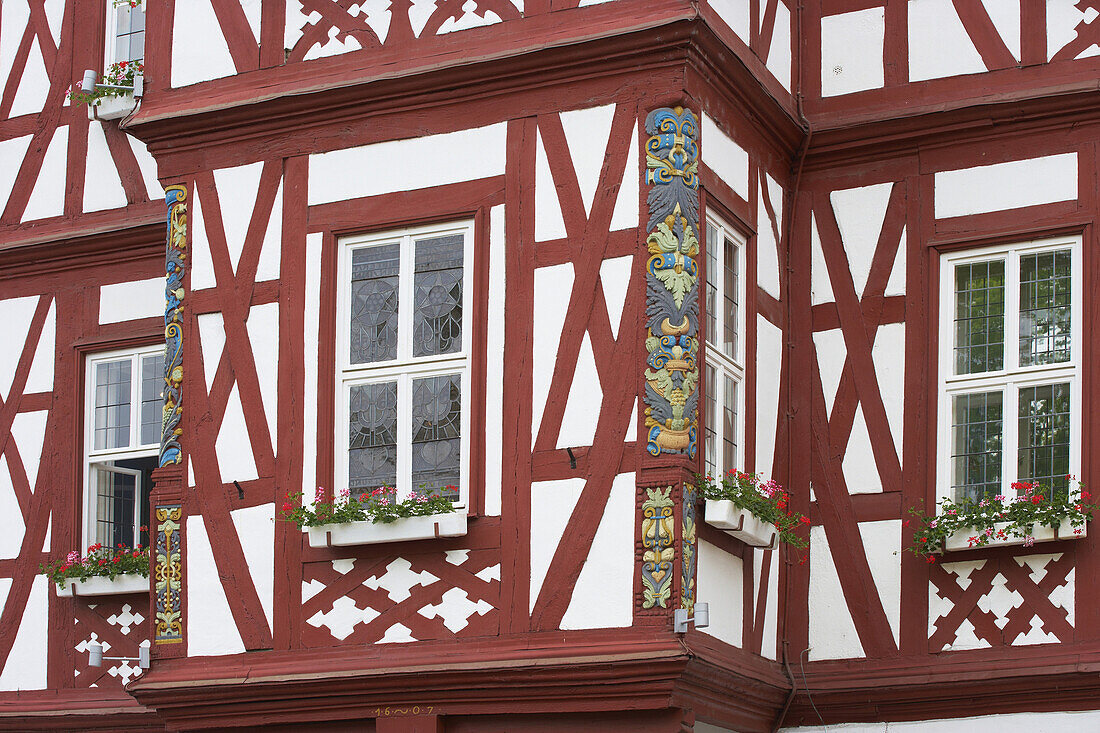 Adelsheimer Hof (erbaut 1807-09), Rathaus (seit 1912), Nassau, Detail, Lahn, Rheinland-Pfalz, Deutschland, Europa
