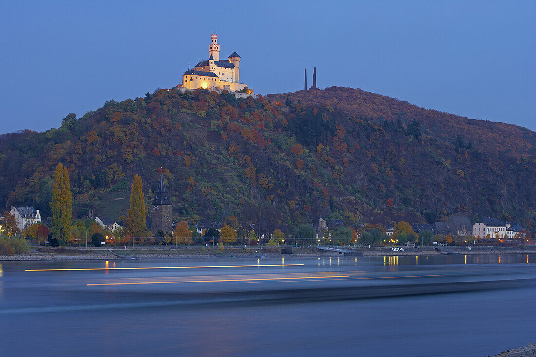 The Marksburg (castle), Braubach, Cultural Heritage of the World: Oberes Mittelrheintal (since 2002), Mittelrhein, Rhineland-Palatinate, Germany, Europe