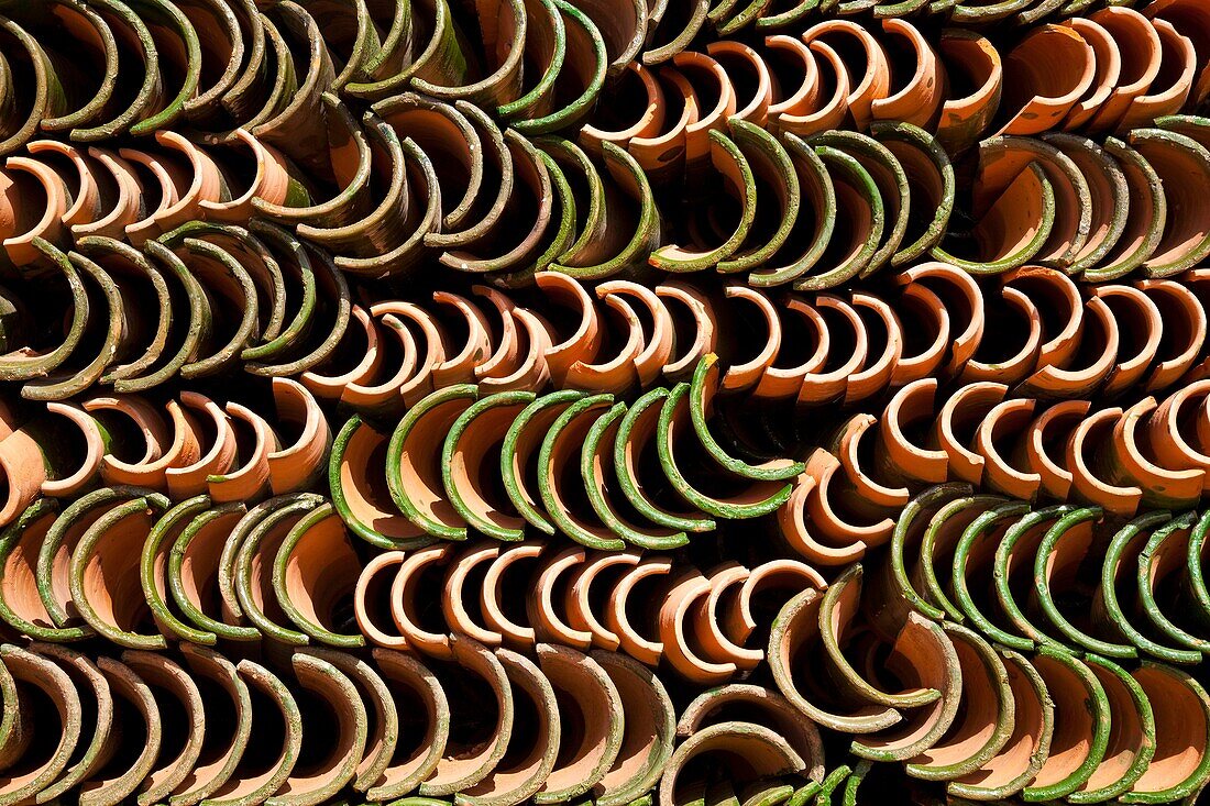 Tiles in Telouet Kasbah, High Atlas, Morocco, Africa