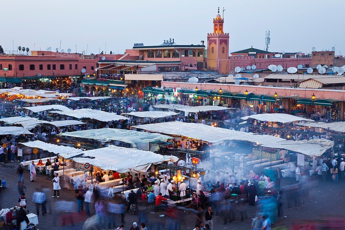 Djemaa El Fna Square, Marrakesh, High Atlas, Morocco, Africa