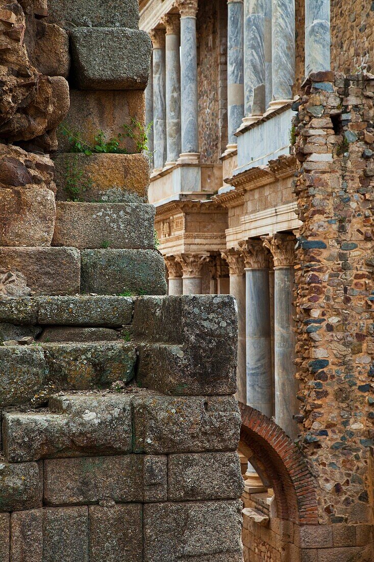 Roman theatre in Merida, Merida, Badajoz, Extremadura, Spain