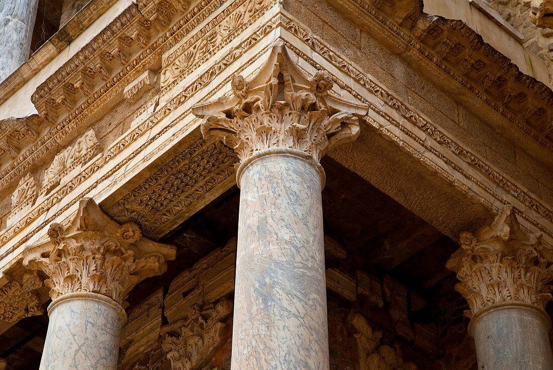 Roman theatre in Merida, Merida, Badajoz, Extremadura, Spain