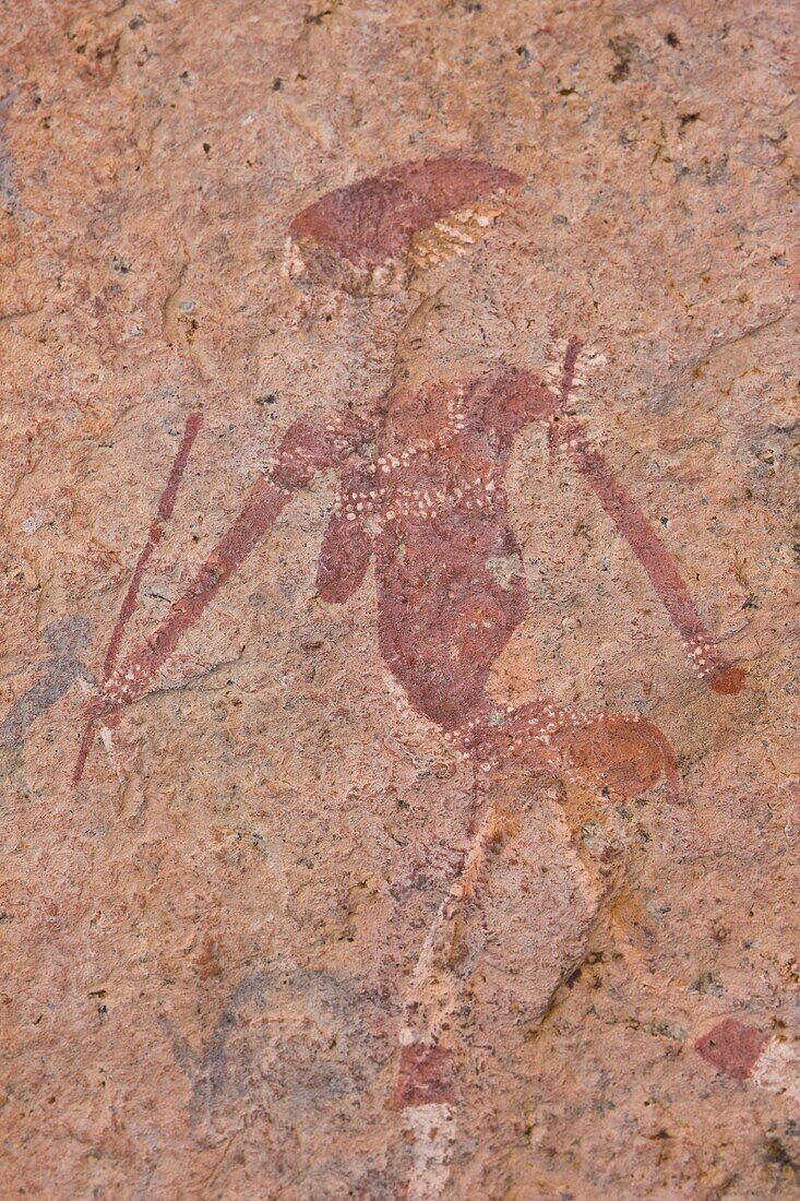 Cave paintings in the Mountains Branberg, Namib Desert, Namibia, Africa