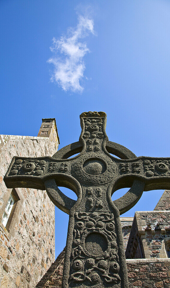 Replica of St. John's Cross, Iona Abbey, Inner Hebrides, Scotland, UK