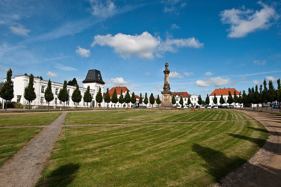 Monument and Putbus circus, Island of Rügen, Mecklenburg-Vorpommern, Germany