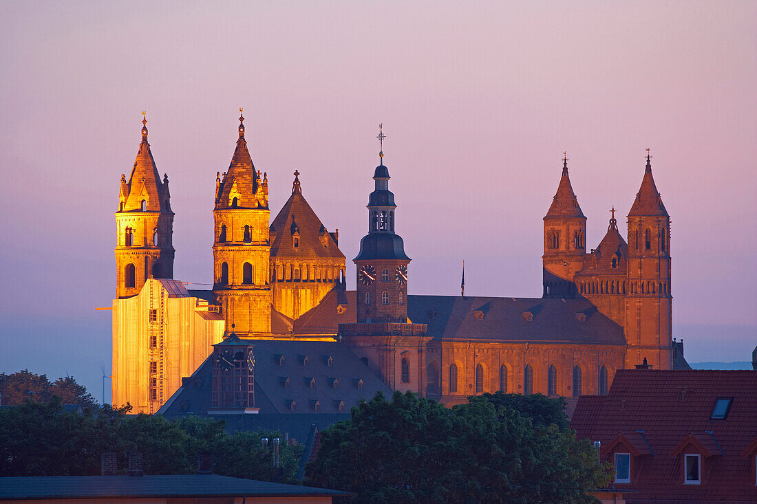 Dom St. Peter am Abend, Worms, Rheinland-Pfalz, Deutschland
