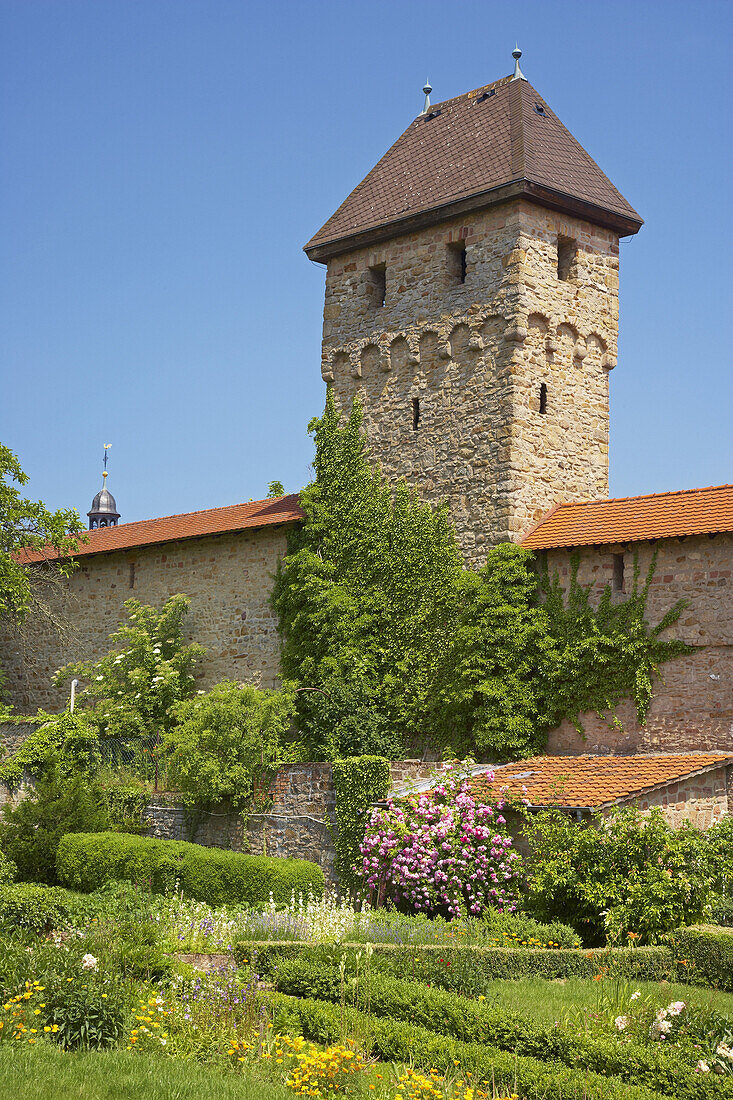 Kirchheimbolanden, Stadtmauer mit Grauem Turm, Altstadt, Nordpfalz, Rheinland-Pfalz, Deutschland, Europa