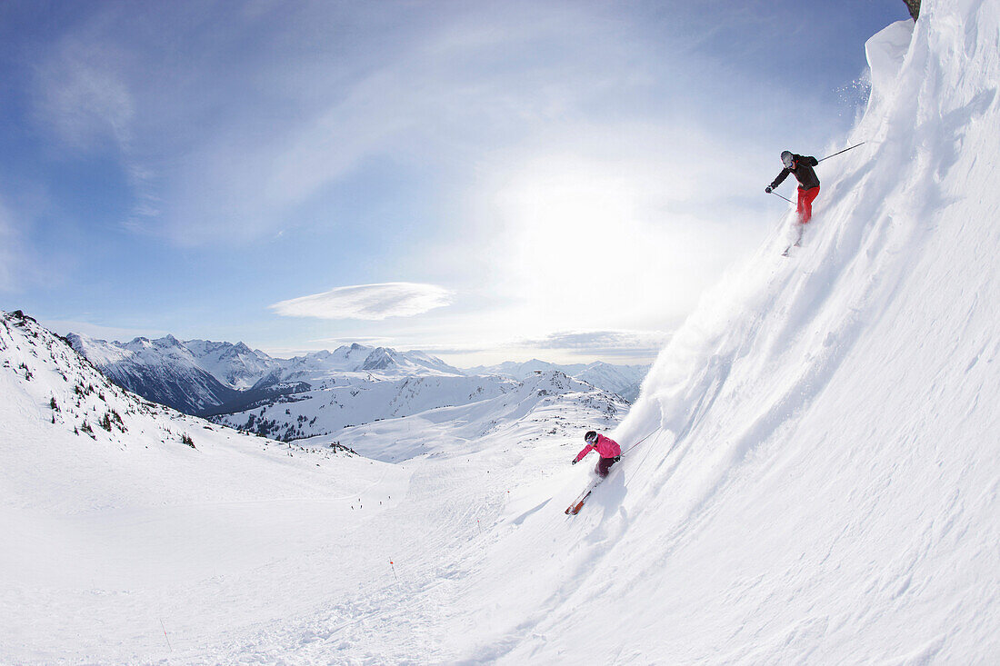 Skifahrer, Symphony Bowl, Whistler, British Columbia, Kanada