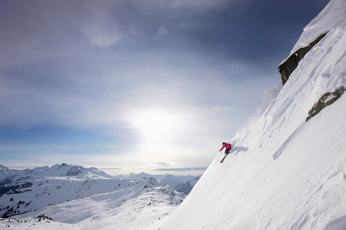 Skier, Symphony Bowl, Whistler, British Columbia, Canada