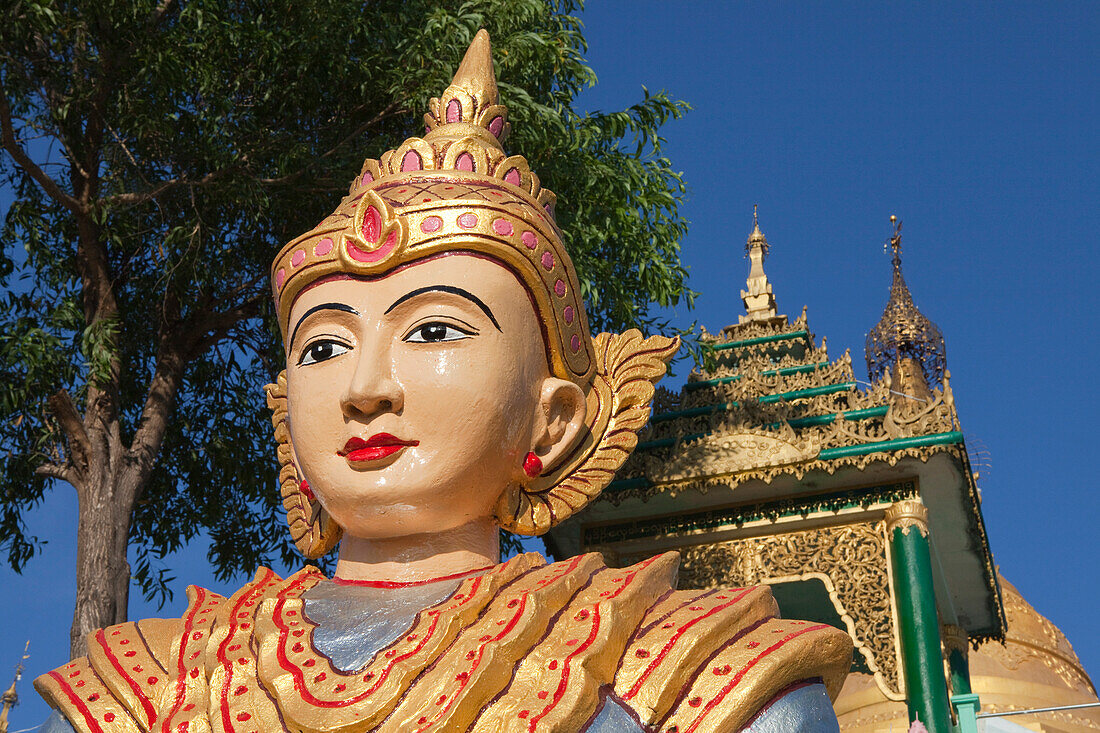 Buddhistic statue at U Khauti Pagoda in Mawlamyaing, Mon State, Myanmar, Birma, Asia