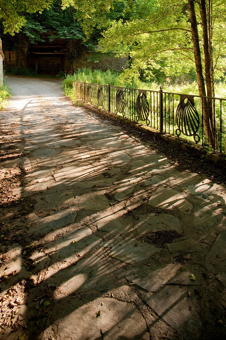 Brücke bei Samos, Camino Frances, Jakobsweg, Camino de Santiago, Pilgerweg, UNESCO Welterbe, europäischer Kulturweg, Provinz Lugo, Galicien, Nordspanien, Spanien, Europa